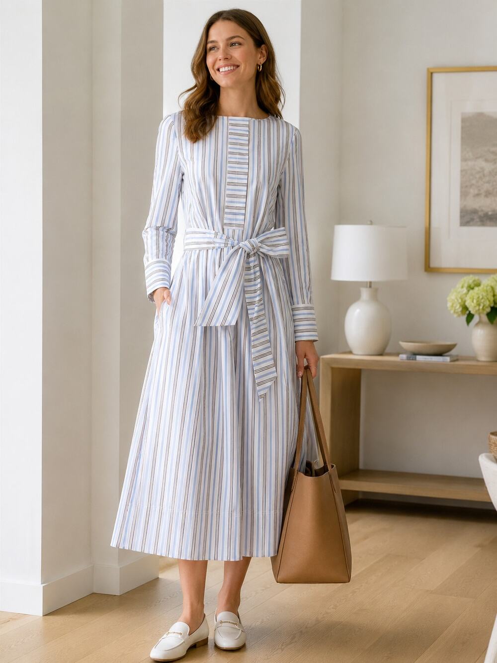 Thomas Mason for J. Crew Striped Shirtdress - Size 14